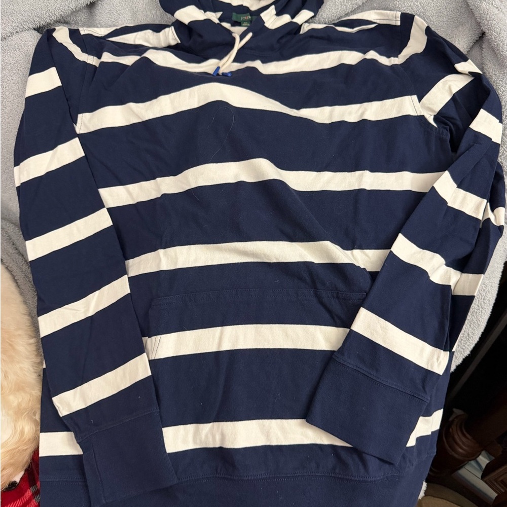 J.crew men’s XL Navy and White Striped Hoodie